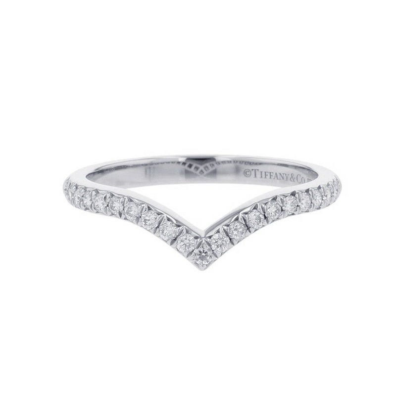 ティファニー リング ソレスト Vリング ダイヤモンド形0.17ct Pt950プラチナ リングサイズ約10号 60875626 Tiffany&Co. 指輪