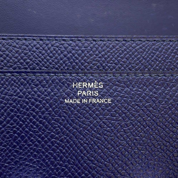 エルメス 長財布 コンスタンス ロング ブルーアンクル/シルバー金具 エプソン C刻印 財布