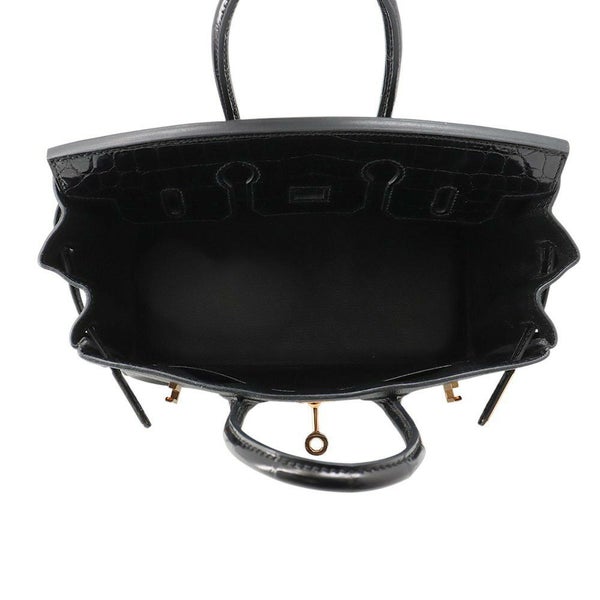 エルメス バーキン25 ブラック/ピンクゴールド金具 ニロティカス/トリヨンノビーヨ D刻印 HERMES Birkin ハンドバッグ 黒