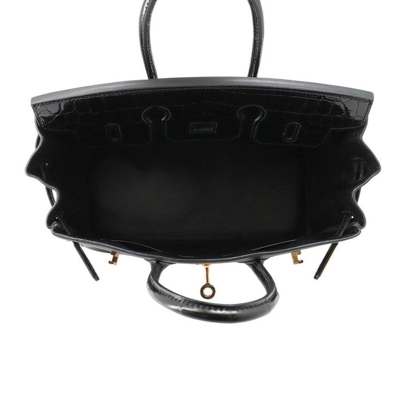 エルメス バーキン25 ブラック/ピンクゴールド金具 ニロティカス/トリヨンノビーヨ D刻印 HERMES Birkin ハンドバッグ 黒