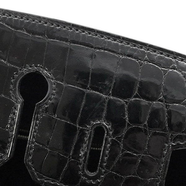 エルメス バーキン25 ブラック/ピンクゴールド金具 ニロティカス/トリヨンノビーヨ D刻印 HERMES Birkin ハンドバッグ 黒