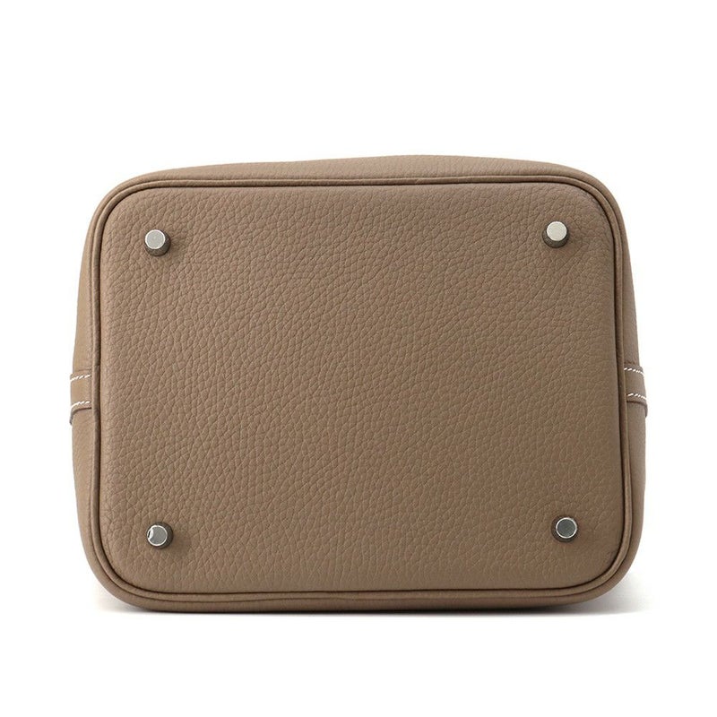 エルメス ハンドバッグ ピコタンロックMM エトゥープ/シルバー金具 トリヨンクレマンス K刻印