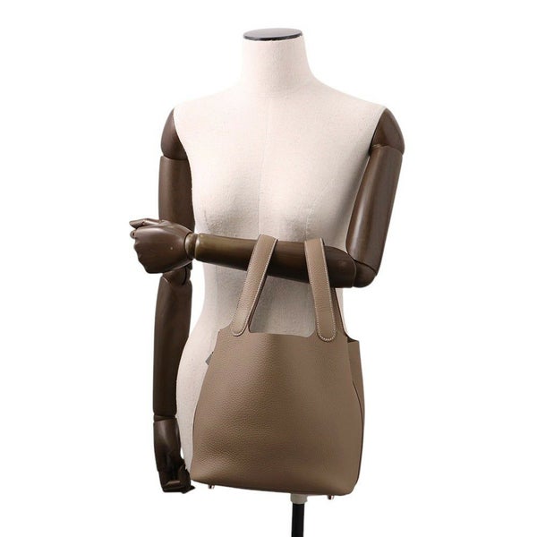 エルメス ハンドバッグ ピコタンロックMM エトゥープ/シルバー金具 トリヨンクレマンス K刻印