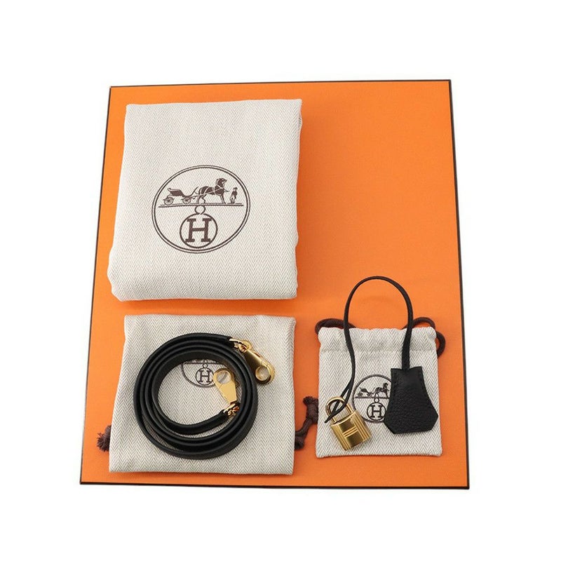 エルメス ハンドバッグ ケリー25 内縫い ブラック/ゴールド金具 トゴ K刻印 2wayショルダー 黒