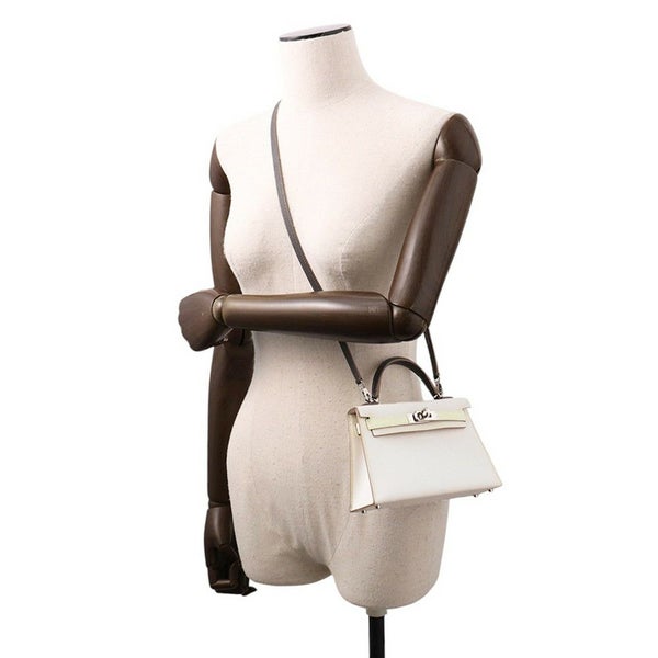 エルメス ミニケリー2 外縫い トリコロール グリスペール/ヴェールフィズ/グラファイト/シルバー金具 エプソン B刻印 2wayショルダー