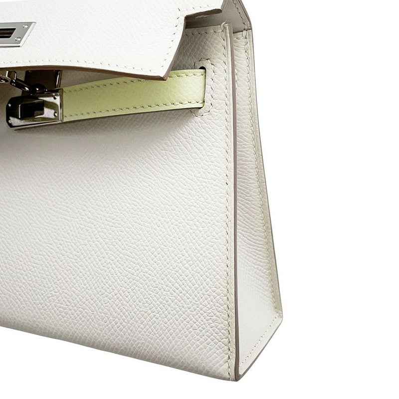 エルメス ミニケリー2 外縫い トリコロール グリスペール/ヴェールフィズ/グラファイト/シルバー金具 エプソン B刻印 2wayショルダー