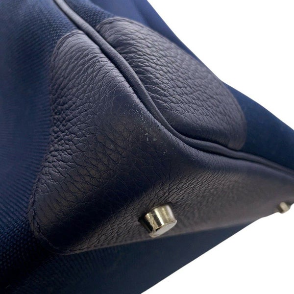 エルメス ハンドバッグ オータクロア40 ブルーニュイ/シルバー金具 トゴ/トワルミリタリー B刻印