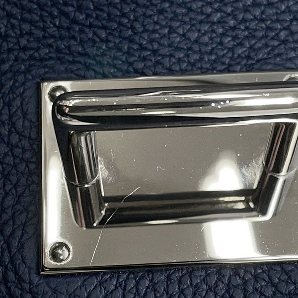 エルメス ハンドバッグ オータクロア40 ブルーニュイ/シルバー金具 トゴ/トワルミリタリー B刻印
