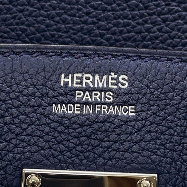 エルメス ハンドバッグ オータクロア40 ブルーニュイ/シルバー金具 トゴ/トワルミリタリー B刻印