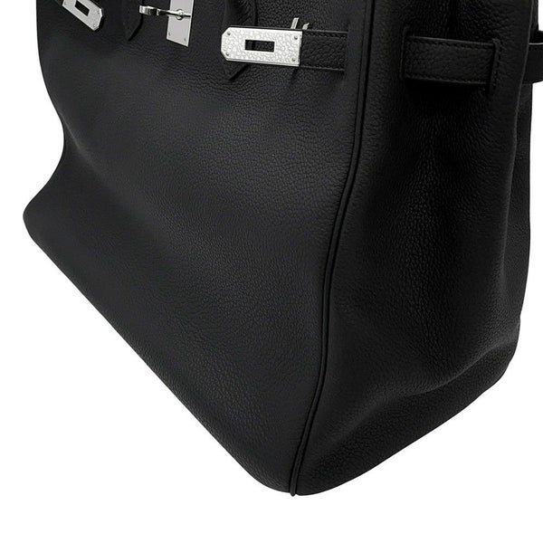 エルメス バーキン40 ブラック/シルバー金具 トゴ U刻印 HERMES Birkin ハンドバッグ 黒