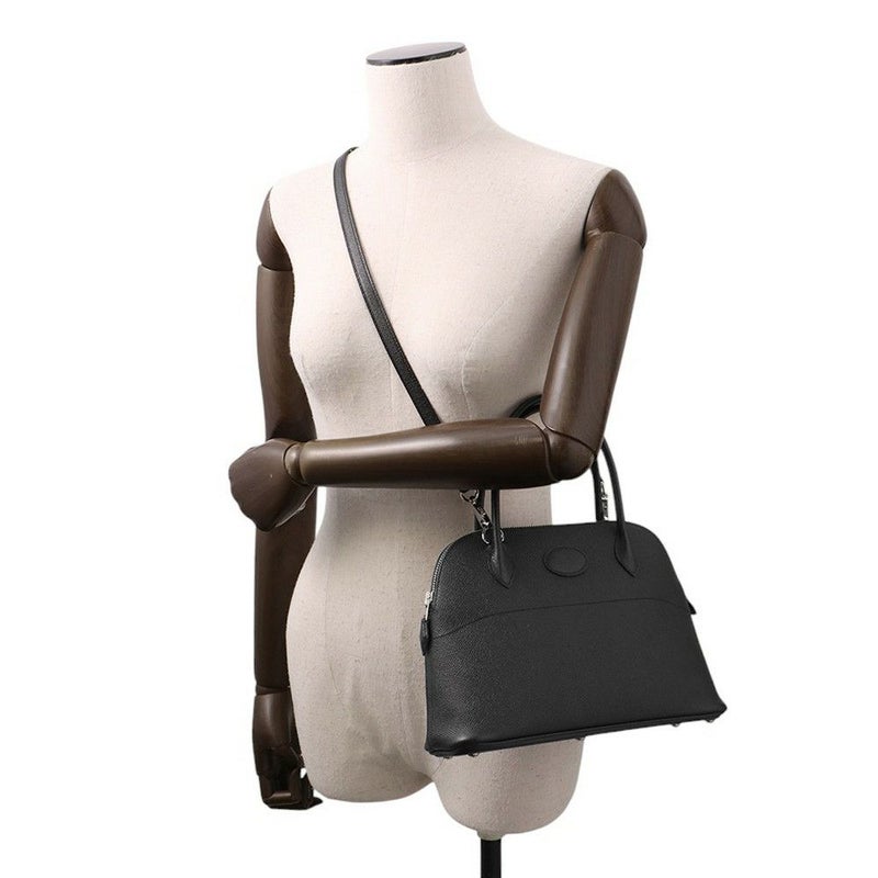 エルメス ハンドバッグ ボリード27 ブラック/シルバー金具 エプソン □Q刻印 HERMES 2wayショルダー 黒