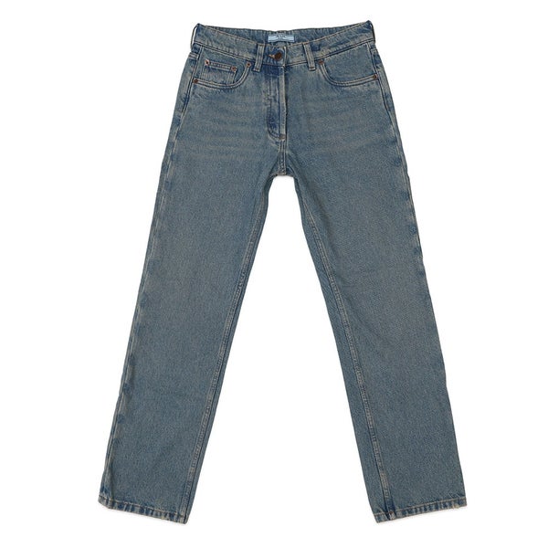プラダ パンツ 三角ロゴ ダメージ加工 オーガニックデニム 5ポケットパンツ レディースサイズ25 GFP469 PRADA ボトムス