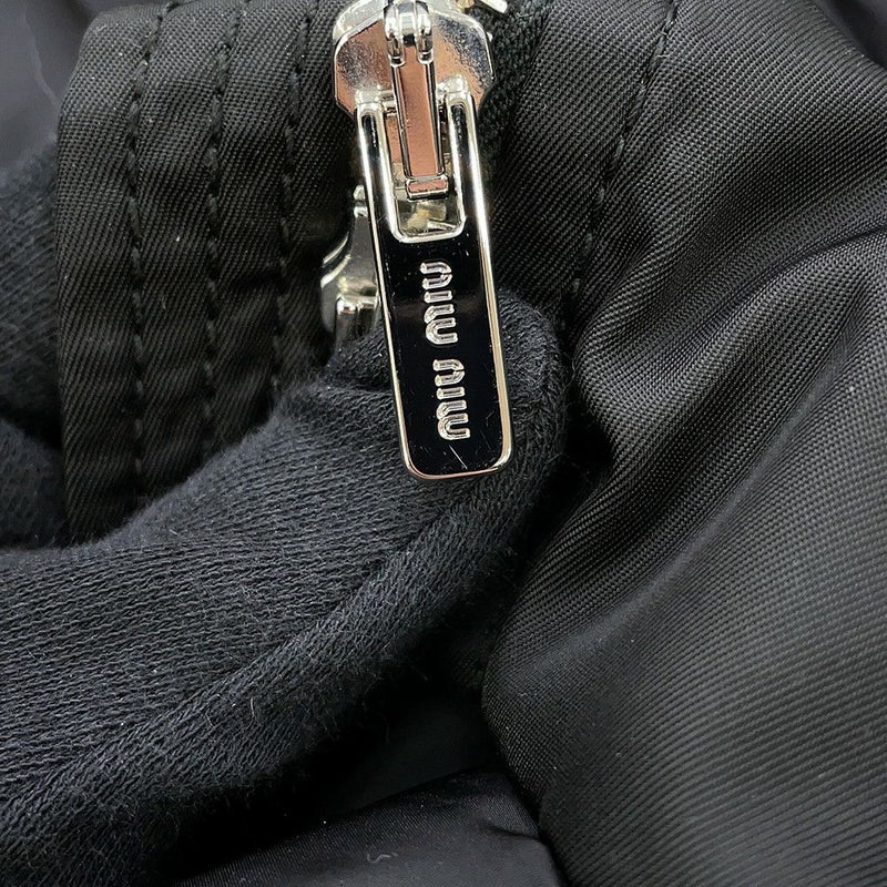 ミュウミュウ ダウンコート ロゴ ポリエステル レディースサイズ38 MS1524 Miu Miu アウター 黒