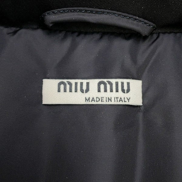 ミュウミュウ ダウンコート ロゴ ポリエステル レディースサイズ38 MS1524 Miu Miu アウター 黒