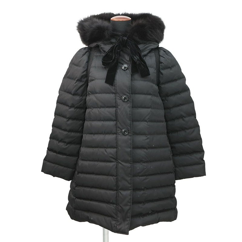 ミュウミュウ ダウンコート フォックスファー ポリエステル レディースサイズ38 MS1353 Miu Miu アウター 黒