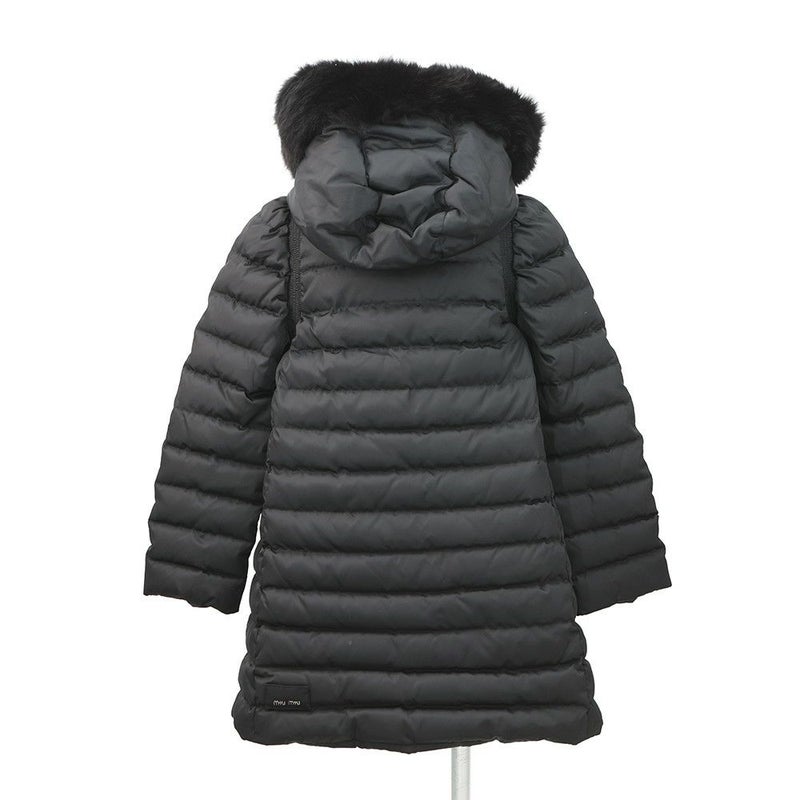 ミュウミュウ ダウンコート フォックスファー ポリエステル レディースサイズ38 MS1353 Miu Miu アウター 黒