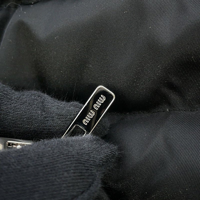 ミュウミュウ ダウンコート フォックスファー ポリエステル レディースサイズ38 MS1353 Miu Miu アウター 黒