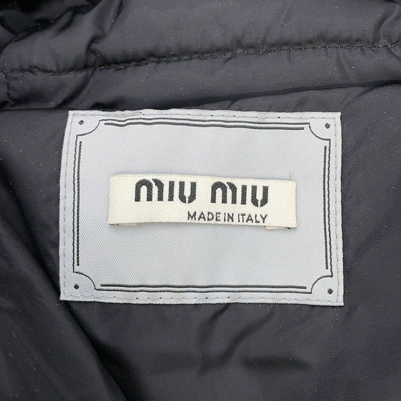 ミュウミュウ ダウンコート フォックスファー ポリエステル レディースサイズ38 MS1353 Miu Miu アウター 黒