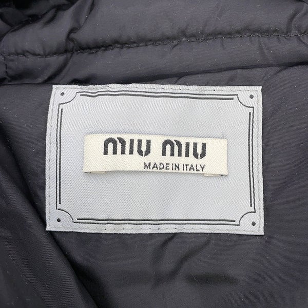 ミュウミュウ ダウンコート フォックスファー ポリエステル レディースサイズ38 MS1353 Miu Miu アウター 黒