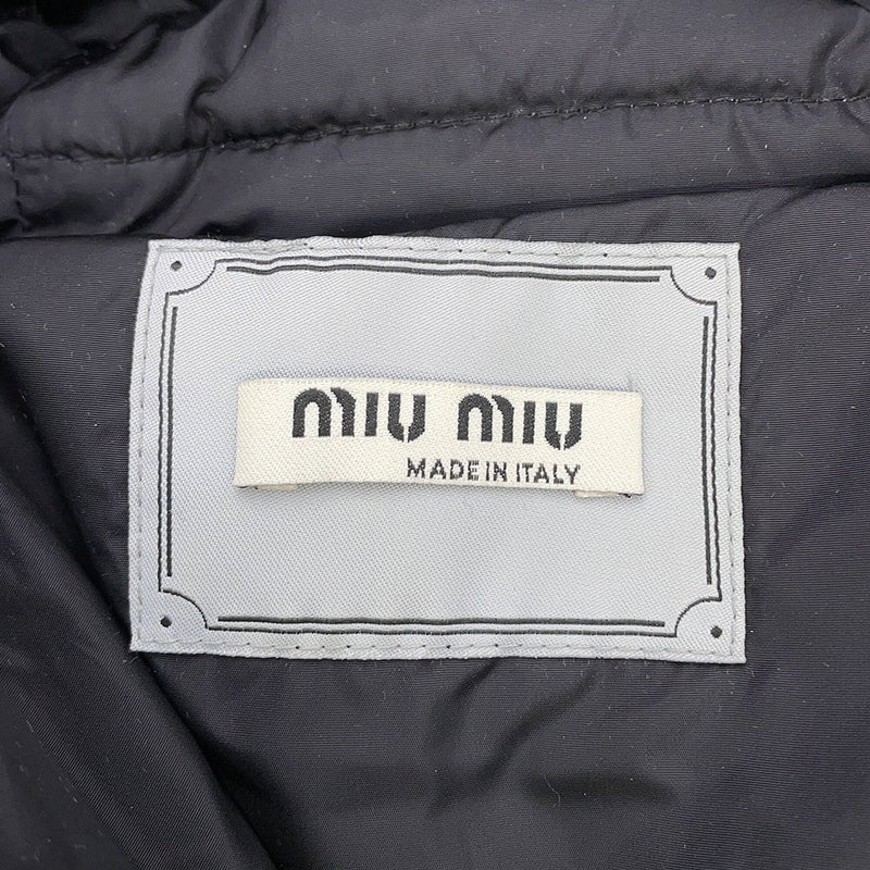 ミュウミュウ ダウンコート フォックスファー ポリエステル レディースサイズ38 MS1353 Miu Miu アウター 黒