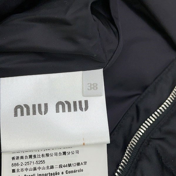 ミュウミュウ ダウンコート フォックスファー ポリエステル レディースサイズ38 MS1353 Miu Miu アウター 黒