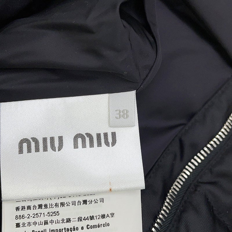 ミュウミュウ ダウンコート フォックスファー ポリエステル レディースサイズ38 MS1353 Miu Miu アウター 黒