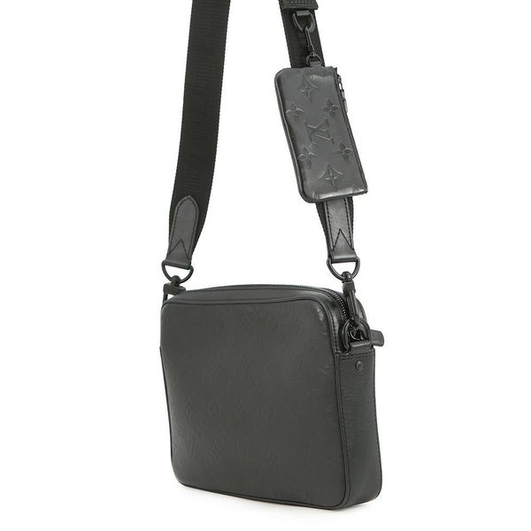ルイヴィトン ショルダーバッグ モノグラム・シャドウ デュオ・メッセンジャー M69827 LOUIS VUITTON ヴィトン 黒 ブラック
