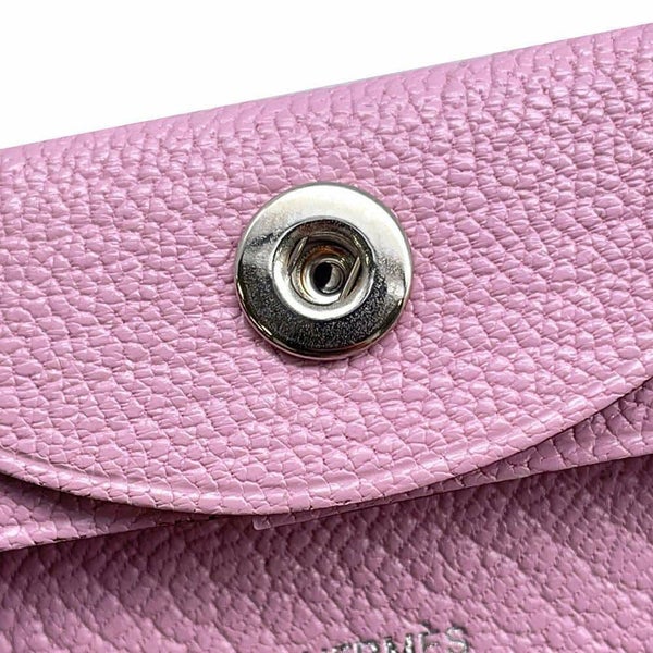 エルメス コインケース バスティア モーヴシルベストル/シルバー金具 シェブルミゾル Z刻印 HERMES シェーブル