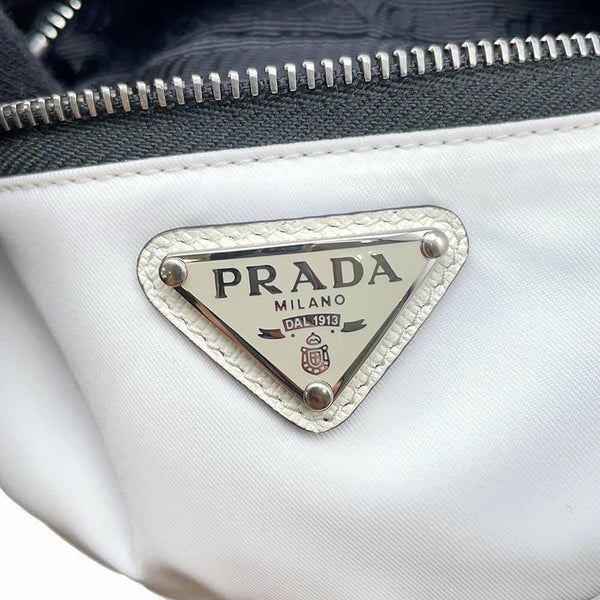 プラダ ポーチ リストバンド ポーチ ロゴ ナイロン 1TT095 PRADA ミニ ポーチ 白 黒