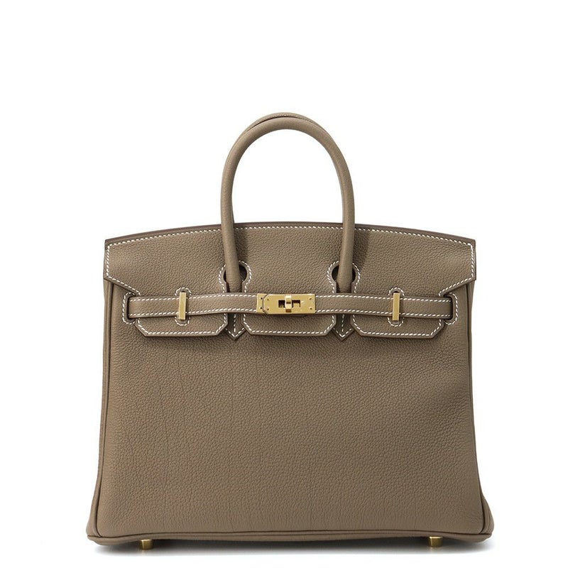 エルメス バーキン25 エトゥープ/ゴールド金具 トゴ K刻印 HERMES Birkin ハンドバッグ
