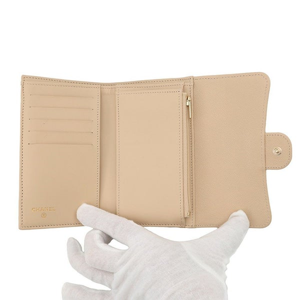 シャネル 三つ折り財布 マトラッセ ココマーク キャビアスキン AP0232 CHANEL 財布