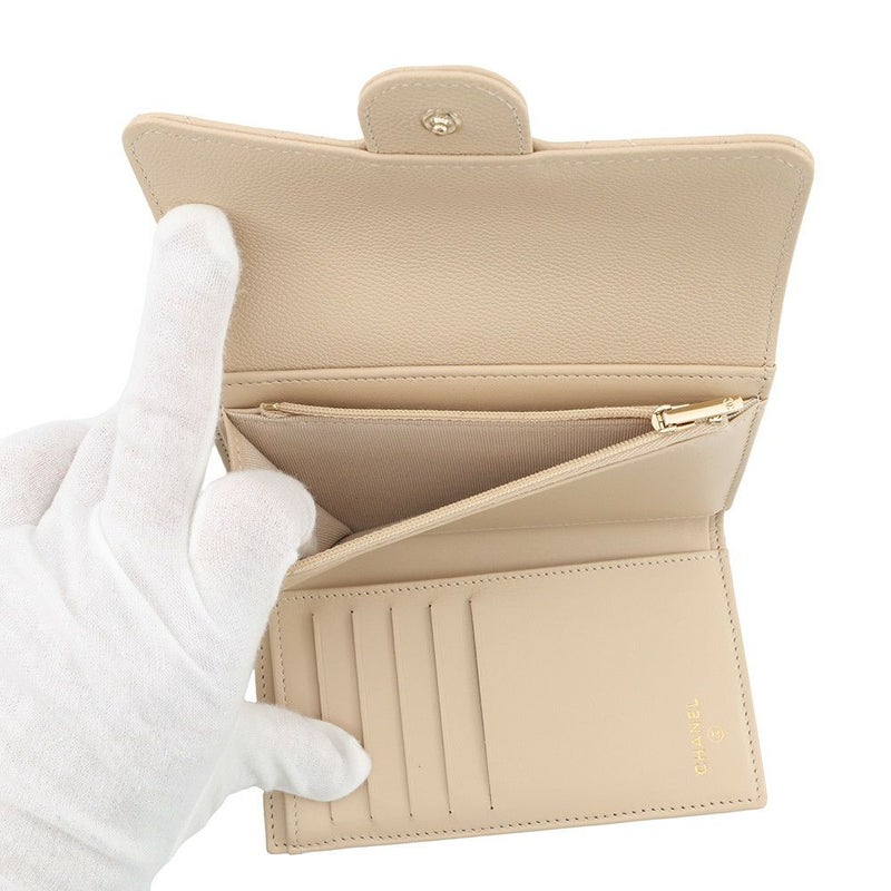 シャネル 三つ折り財布 マトラッセ ココマーク キャビアスキン AP0232 CHANEL 財布