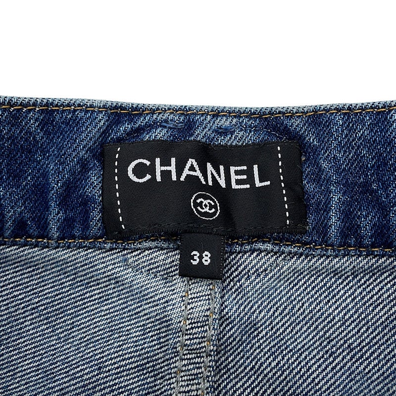 シャネル パンツ ココマーク ウォッシュドデニム コットン レディースサイズ38 P76791 ボトムス