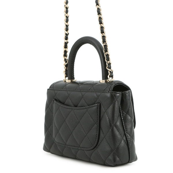 シャネル ハンドバッグ マトラッセ ココハンドル ミニミニ キャビアスキン AP4244 2wayチェーンショルダー 黒