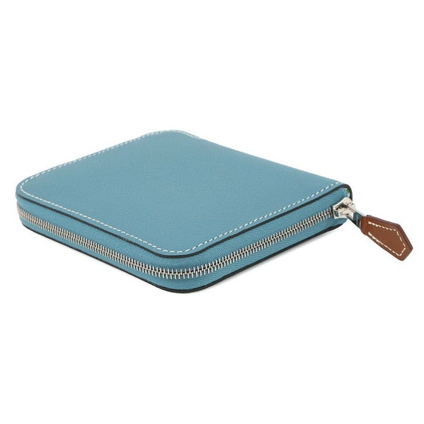 エルメス コインケース アザップコンパクト シルクイン ニューブルージーン/シルバー金具 エプソン B刻印