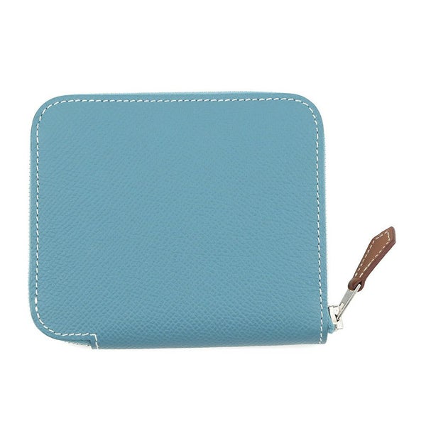 エルメス コインケース アザップコンパクト シルクイン ニューブルージーン/シルバー金具 エプソン B刻印