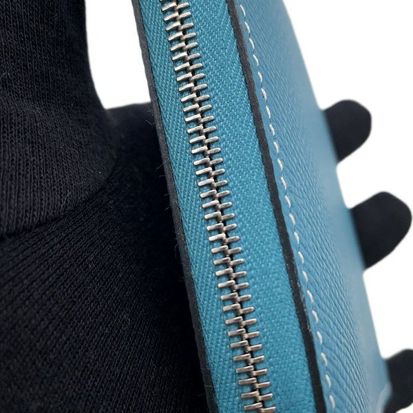 エルメス コインケース アザップコンパクト シルクイン ニューブルージーン/シルバー金具 エプソン B刻印