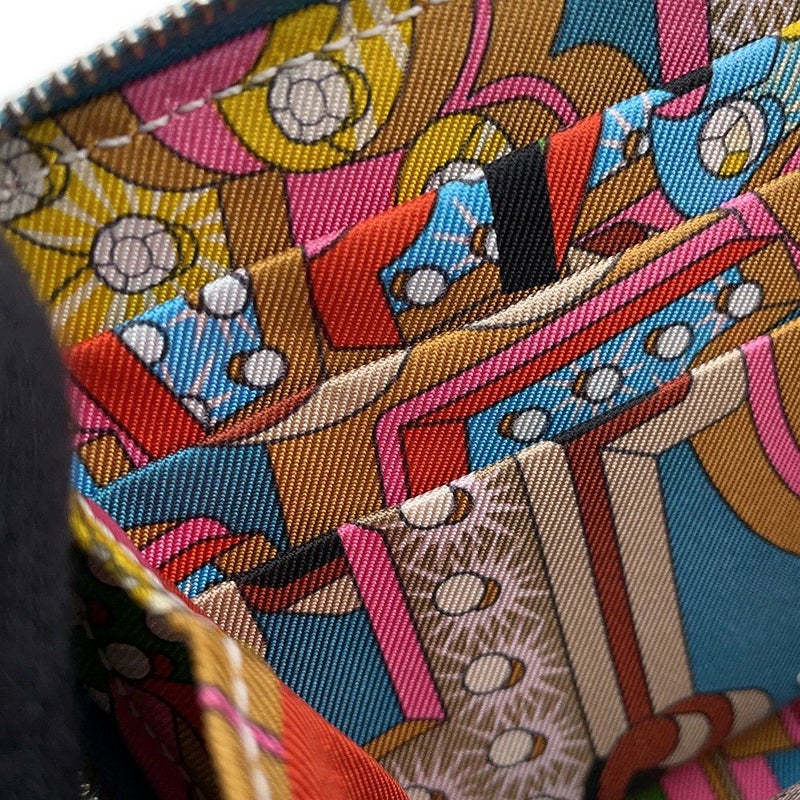 エルメス コインケース アザップコンパクト シルクイン ニューブルージーン/シルバー金具 エプソン B刻印