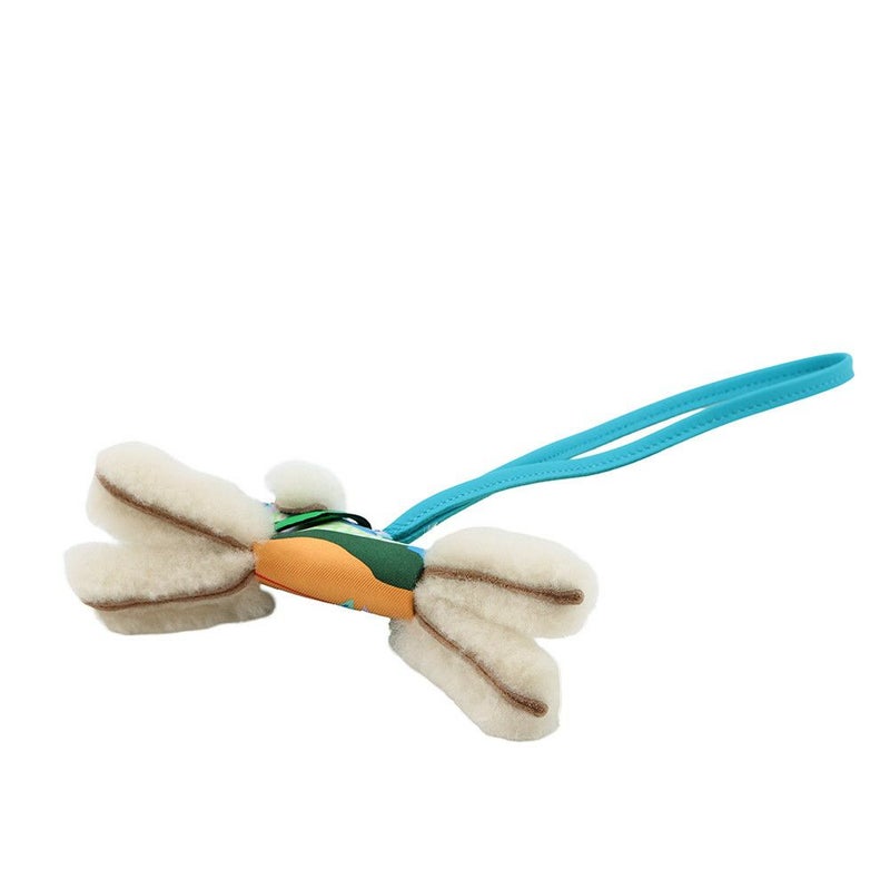 エルメス バッグチャーム バディ アロハ ブルーイドラ/ヴェールコミック ラムスキン/ムートン B刻印