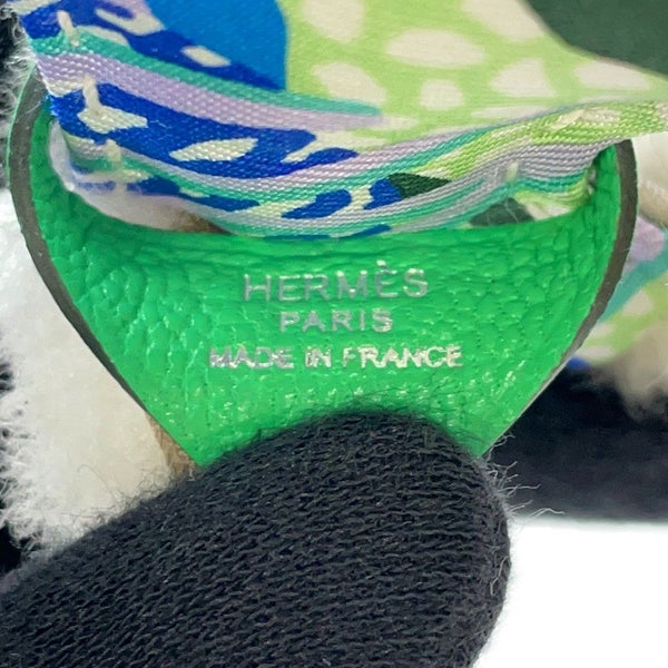 エルメス バッグチャーム バディ アロハ ブルーイドラ/ヴェールコミック ラムスキン/ムートン B刻印