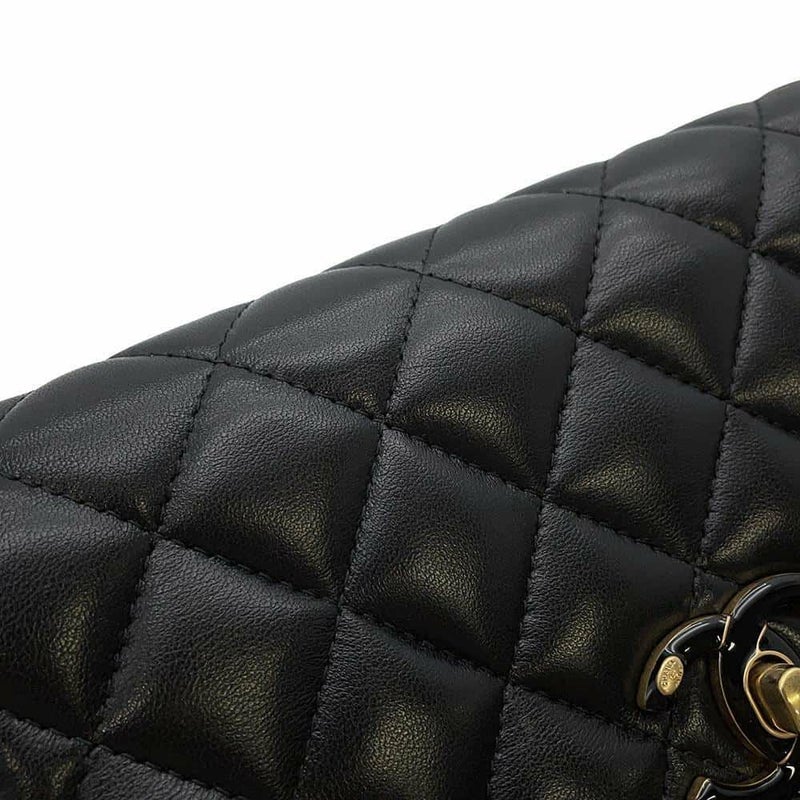 シャネル チェーンウォレット マトラッセ ココマーク シャイニーラムスキン AP3938 CHANEL 財布 黒
