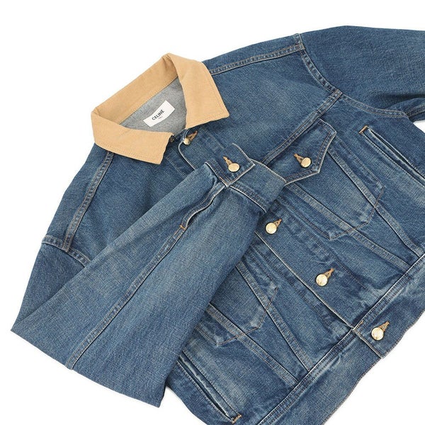 セリーヌ ジャケット ダークユニオンウォッシュデニム トラッカージャケット レディースサイズXS 2Q493365M CELINE