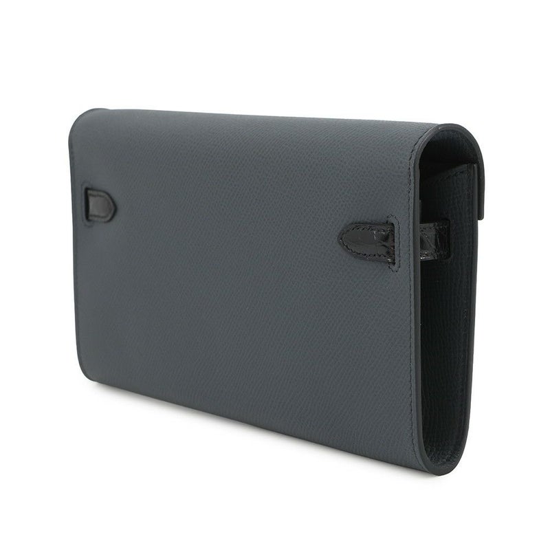 エルメス ケリーウォレット ロング トゥーゴー タッチ グリミスティ/ブラック/シルバー金具 エプソン/アリゲーター W刻印