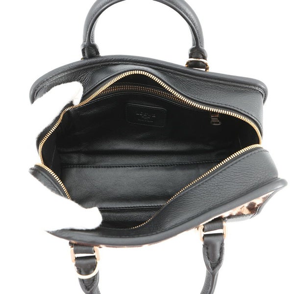 ロエベ ハンドバッグ アマソナ23 レオパード柄 ハラコ レザー 352.99.H71 LOEWE 2way 黒