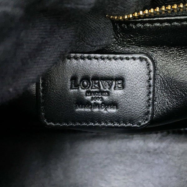 ロエベ ハンドバッグ アマソナ23 レオパード柄 ハラコ レザー 352.99.H71 LOEWE 2way 黒