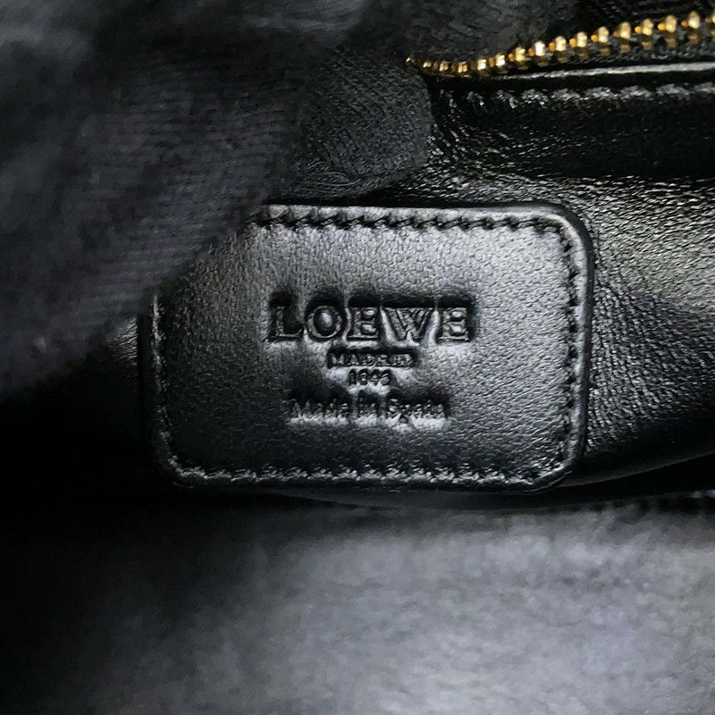 ロエベ ハンドバッグ アマソナ23 レオパード柄 ハラコ レザー 352.99.H71 LOEWE 2way 黒