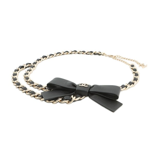 シャネル チェーンベルト リボン ココマーク カーフスキン サイズ70 25B AAB382 CHANEL アクセサリー