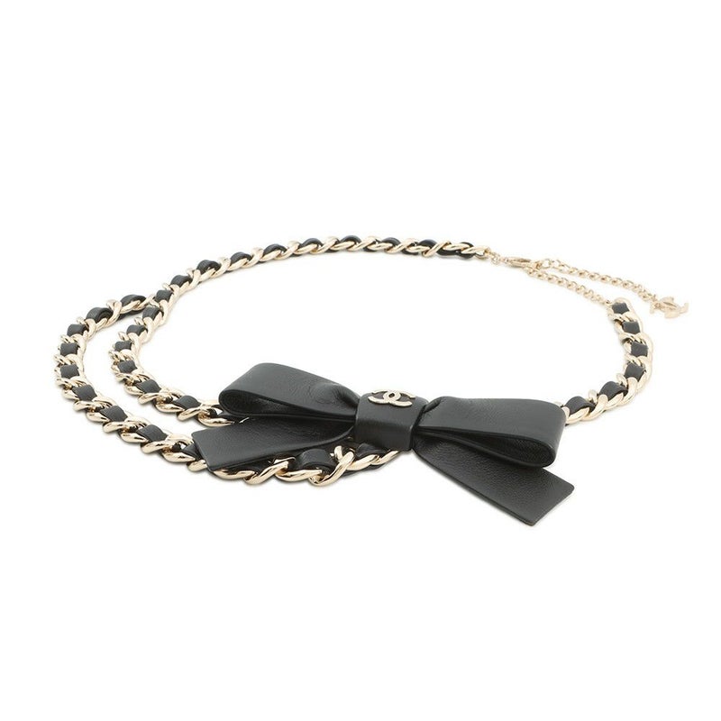 シャネル チェーンベルト リボン ココマーク カーフスキン サイズ70 25B AAB382 CHANEL アクセサリー