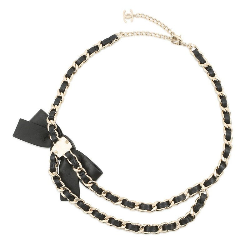 シャネル チェーンベルト リボン ココマーク カーフスキン サイズ70 25B AAB382 CHANEL アクセサリー