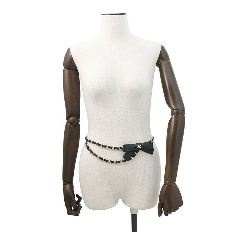 シャネル チェーンベルト リボン ココマーク カーフスキン サイズ70 25B AAB382 CHANEL アクセサリー
